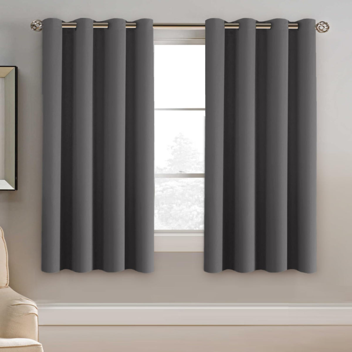 H.VERSAILTEX 100% Blackout Curtains for Bedroom Black Out Curtains 96 inch Thermal Insulated Long Blackout Curtains for Living Room, Energy Saving Curtains for Patio Door Grommet (1 Panel, Jet Black)