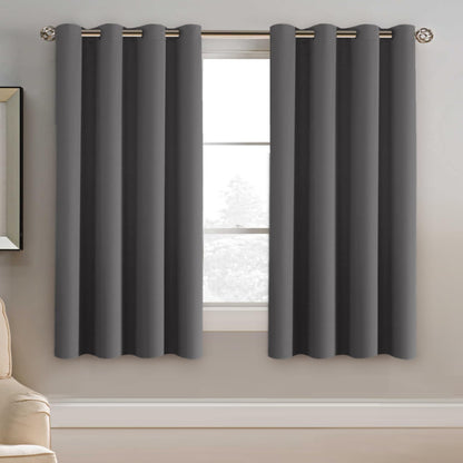 H.VERSAILTEX 100% Blackout Curtains for Bedroom Black Out Curtains 96 inch Thermal Insulated Long Blackout Curtains for Living Room, Energy Saving Curtains for Patio Door Grommet (1 Panel, Jet Black)