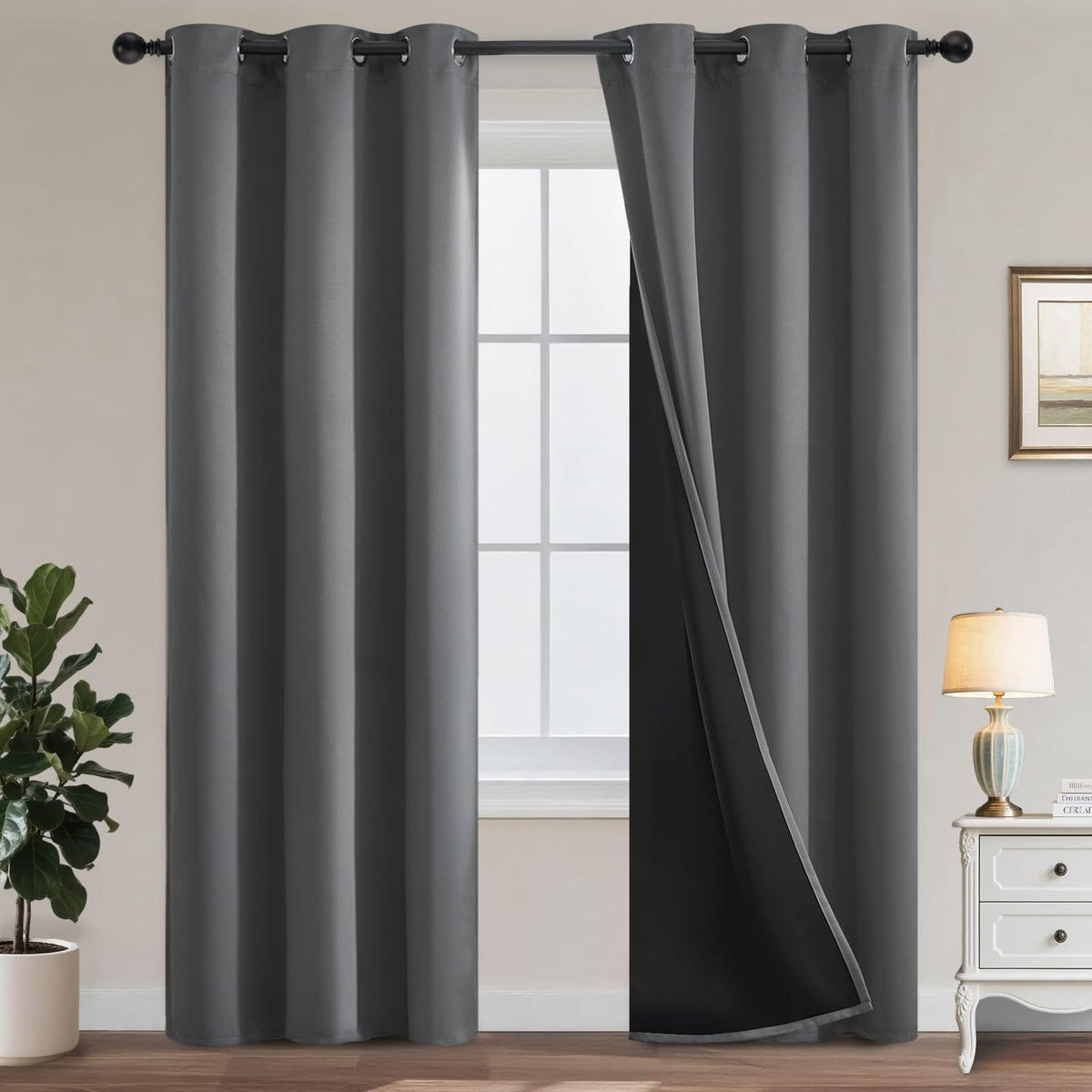 Yakamok Burgundy Red Blackout Curtains 84 inches Long for Bedroom 38" Wide