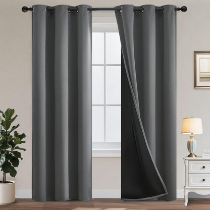 Yakamok Burgundy Red Blackout Curtains 84 inches Long for Bedroom 38" Wide