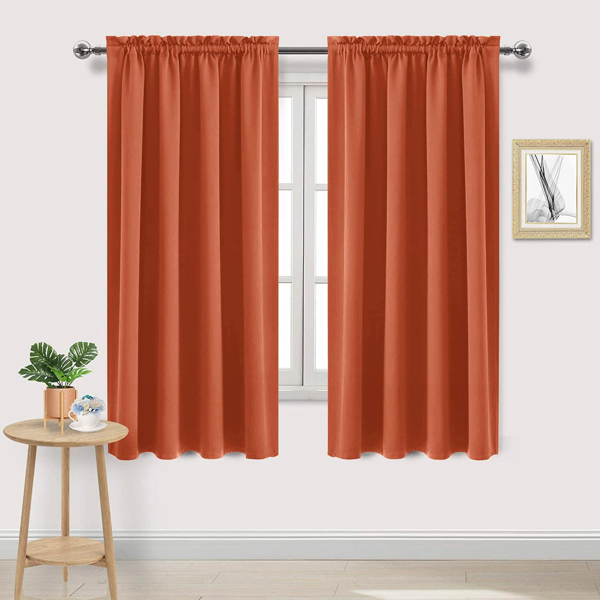DWCN Blackout Curtains for Bedroom Living Room 42 x 63 Inch Long Black