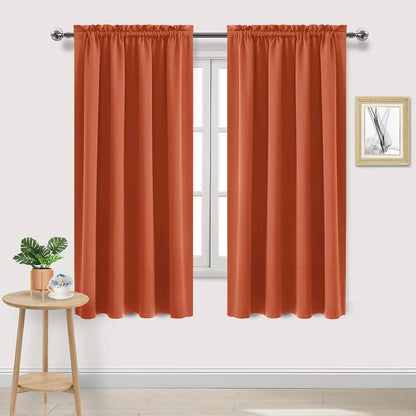 DWCN Blackout Curtains for Bedroom Living Room 42 x 63 Inch Long Black