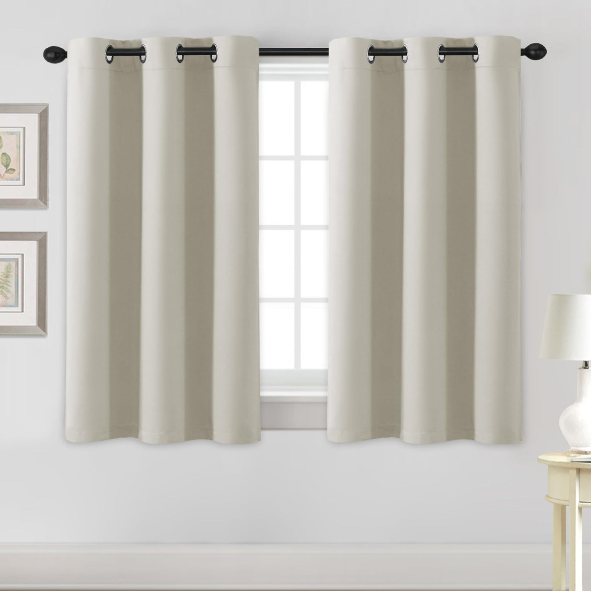 H.VERSAILTEX Blackout Curtains for Bedroom Thermal Insulated Room Darkening Living Room Curtains 63 Inch Long Grommet Privacy Protection Window Curtain Panels/Drapes for Nursery,2 Panels,Ivory/Cream