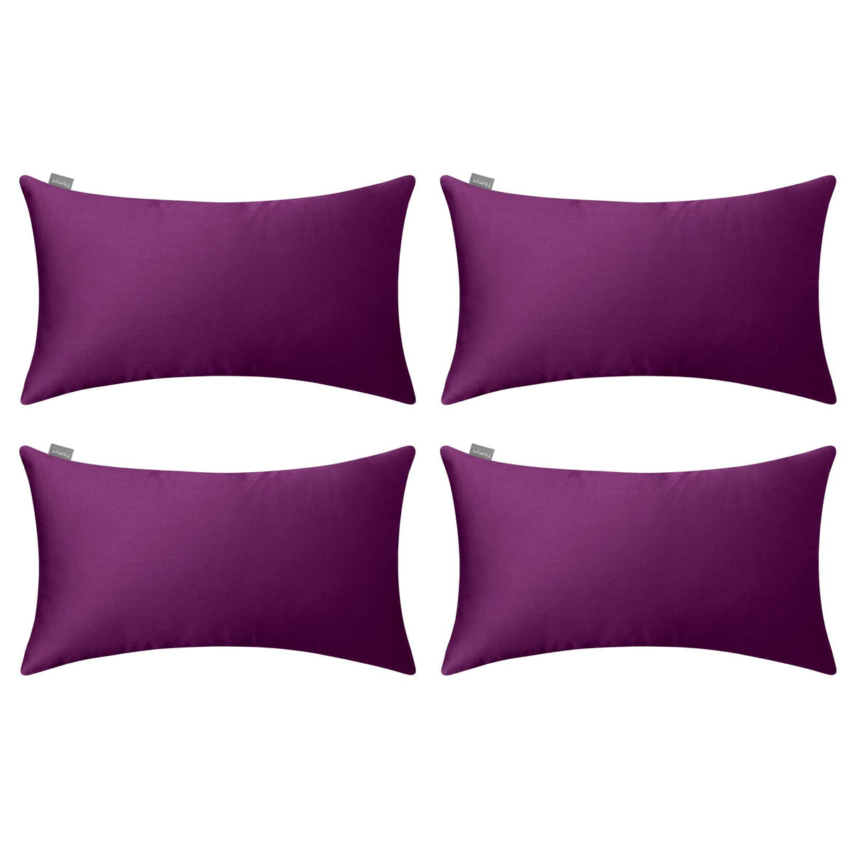 Thmyo 4-Pack 100% Cotton Solid Decorative Throw Pillow Case 18x18 Orange