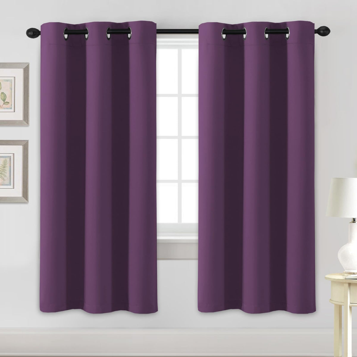 H.VERSAILTEX Blackout Curtains for Bedroom Thermal Insulated Room Darkening Living Room Curtains 63 Inch Long Grommet Privacy Protection Window Curtain Panels/Drapes for Nursery,2 Panels,Ivory/Cream