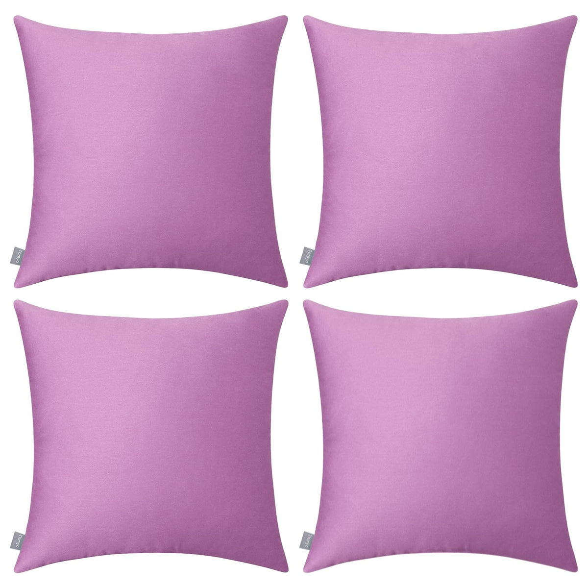 Thmyo 4-Pack 100% Cotton Solid Decorative Throw Pillow Case 18x18 Orange