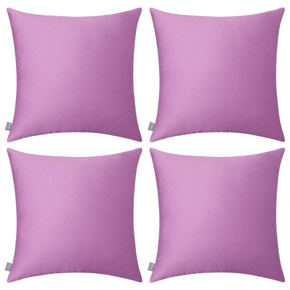 Thmyo 4-Pack 100% Cotton Solid Decorative Throw Pillow Case 18x18 Orange