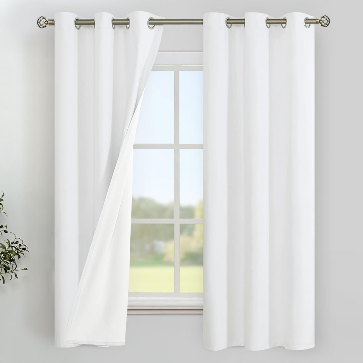 YoungsTex Black Blackout Curtains for Bedroom, Thermal Drapes Heat Blocking