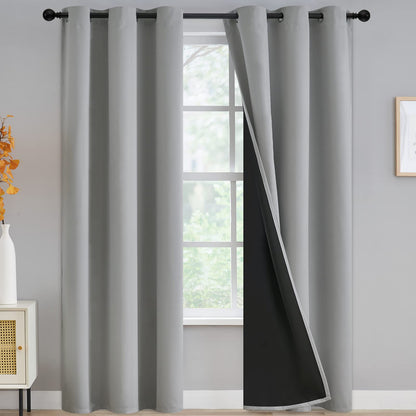 Yakamok Burgundy Red Blackout Curtains 84 inches Long for Bedroom 38" Wide