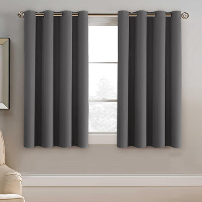 H.VERSAILTEX 100% Blackout Curtains for Bedroom Black Out Curtains 96 inch Thermal Insulated Long Blackout Curtains for Living Room, Energy Saving Curtains for Patio Door Grommet (1 Panel, Jet Black)