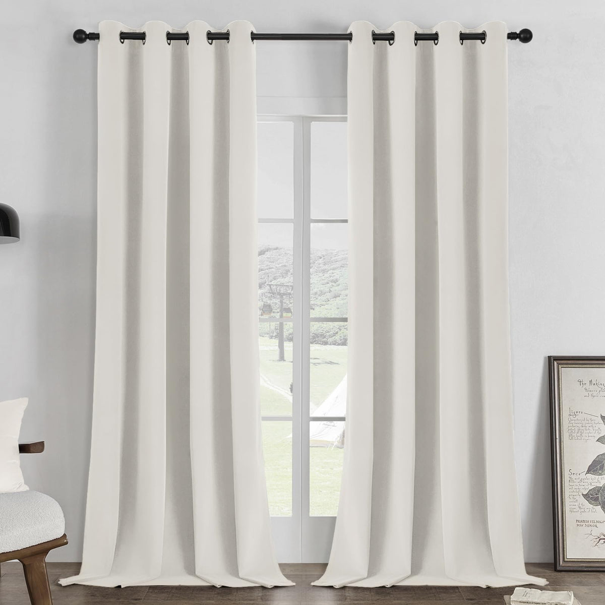 Joydeco Velvet Blackout Curtains 84 Inch Length 2 Panels, Black Out Curtains for Bedroom Living Room, Thermal Insulated Luxury Heavy Duty Drapes, Heat & Light Blocking, Back Tab&Rod Pocket,52"W x 84"L