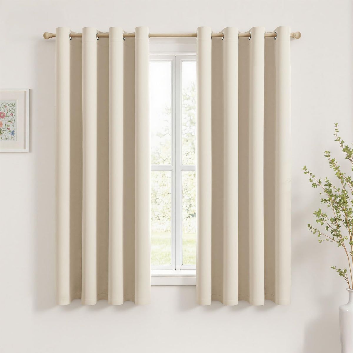 MIULEE Light Pink Blackout Bedroom Curtains Drapes 84 Inch Long 52"x84"