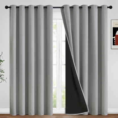 Yakamok Burgundy Red Blackout Curtains 84 inches Long for Bedroom 38" Wide