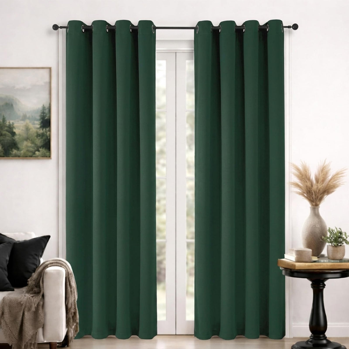 Simplebrand Sage Green Blackout Curtains 84 Inch Length 2 Panels Set for Bedroom/Living Room, Solid Room Darkening Thermal Insulated Grommet Energy Saving Window Treatment Drapes, Each 52" Wide