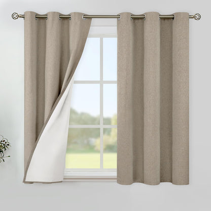 YoungsTex Black Blackout Curtains for Bedroom, Thermal Drapes Heat Blocking