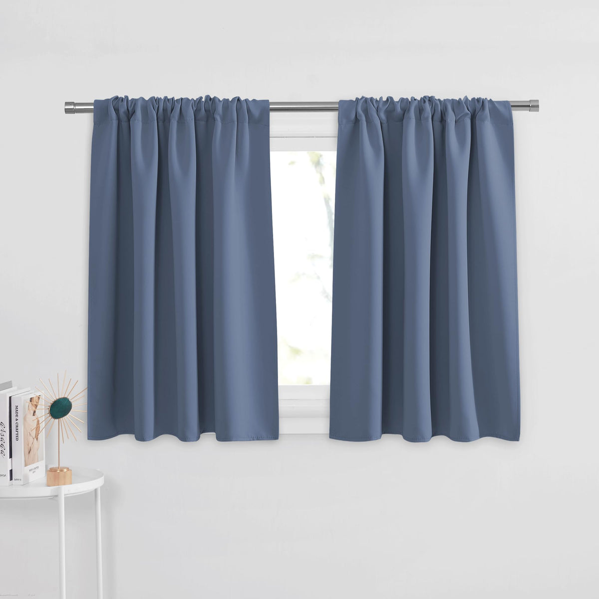 PONY DANCE Black Out Curtains 72 inch Long, Black, 2 Panels