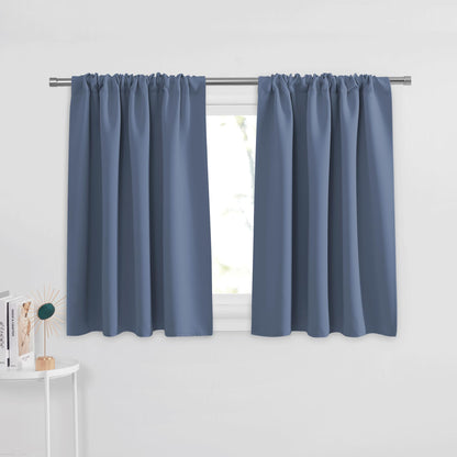 PONY DANCE Black Out Curtains 72 inch Long, Black, 2 Panels