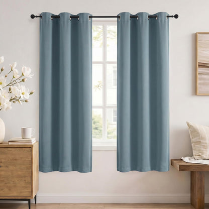Simplebrand Sage Green Blackout Curtains 84 Inch Length 2 Panels Set for Bedroom/Living Room, Solid Room Darkening Thermal Insulated Grommet Energy Saving Window Treatment Drapes, Each 52" Wide