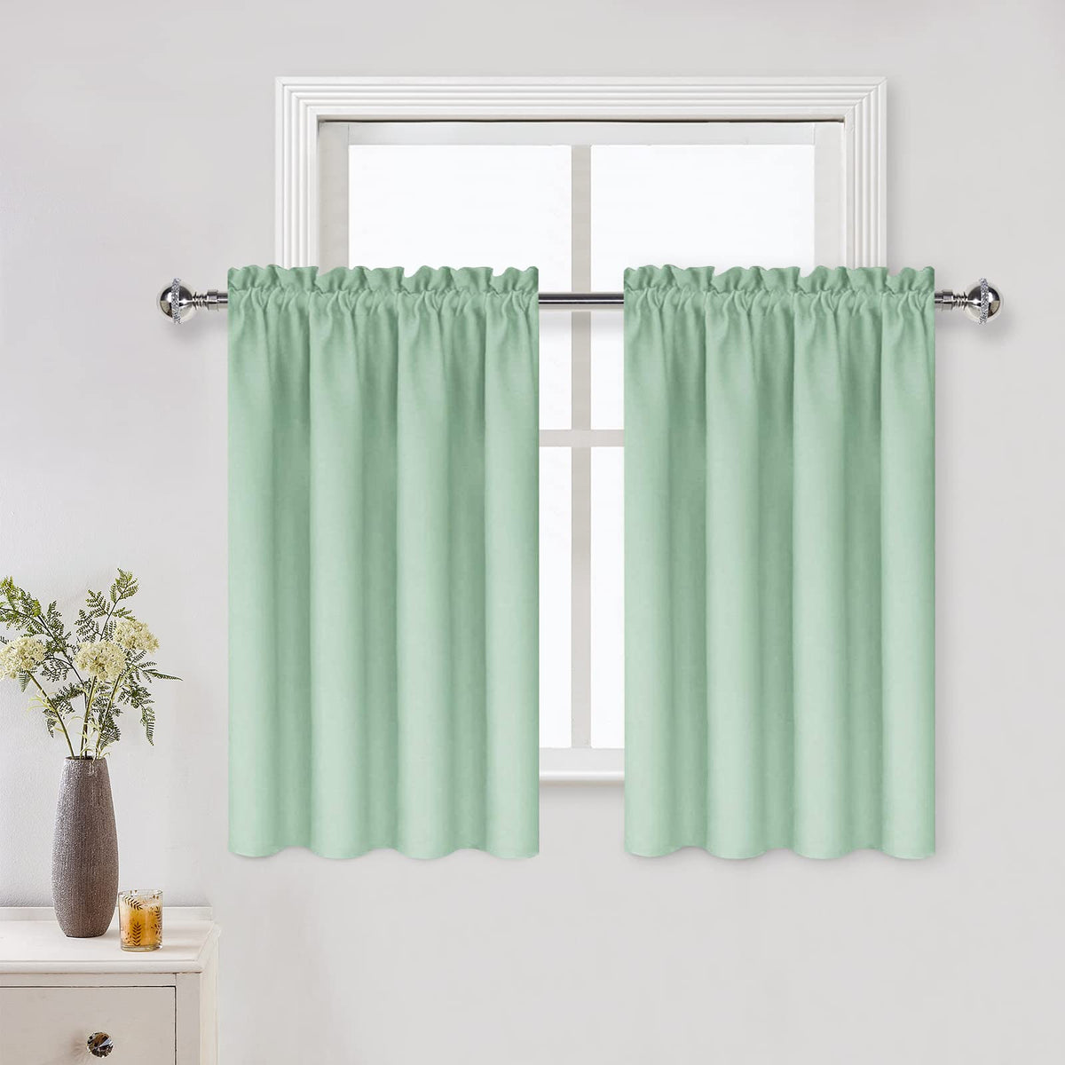 DWCN Blackout Curtains for Bedroom Living Room 42 x 63 Inch Long Black