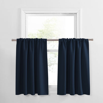 PONY DANCE Black Out Curtains 72 inch Long, Black, 2 Panels