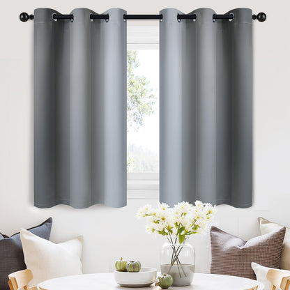 SimpleHome Ombre Black to Grey White Curtains for Living Room 52Wx84L
