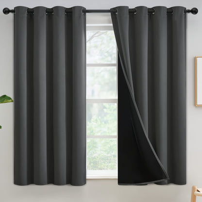 Yakamok Burgundy Red Blackout Curtains 84 inches Long for Bedroom 38" Wide