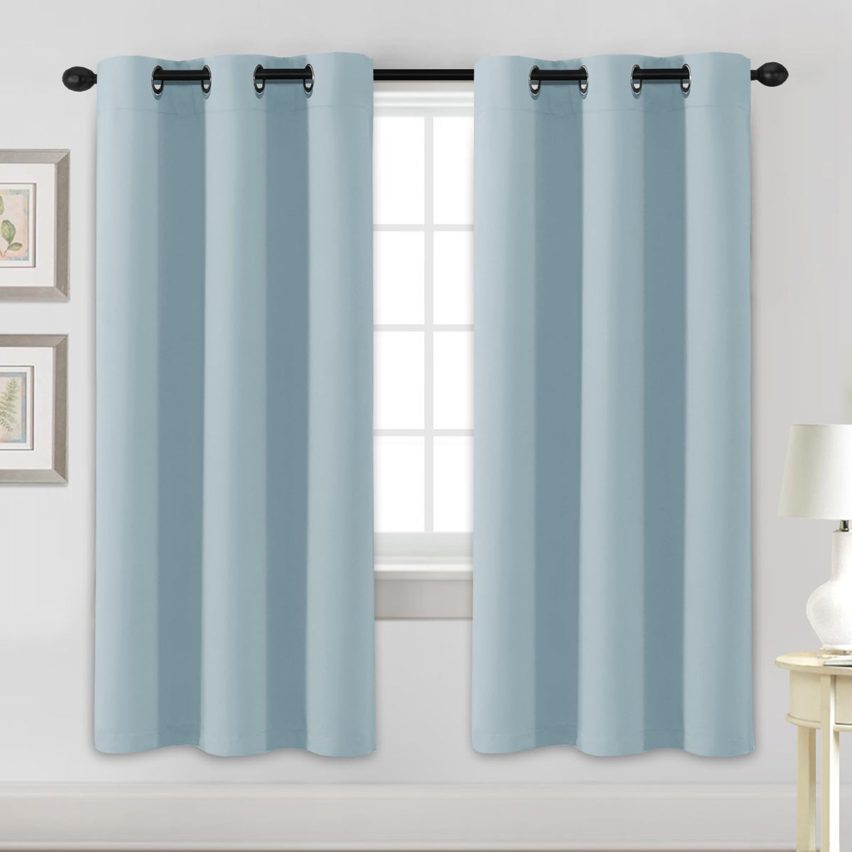 H.VERSAILTEX Blackout Curtains for Bedroom Thermal Insulated Room Darkening Living Room Curtains 63 Inch Long Grommet Privacy Protection Window Curtain Panels/Drapes for Nursery,2 Panels,Ivory/Cream
