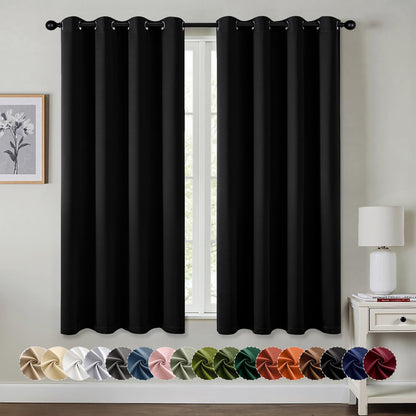 MIULEE Blackout Curtains for Bedroom 2 Panels 40 x 84 Inch Long Black