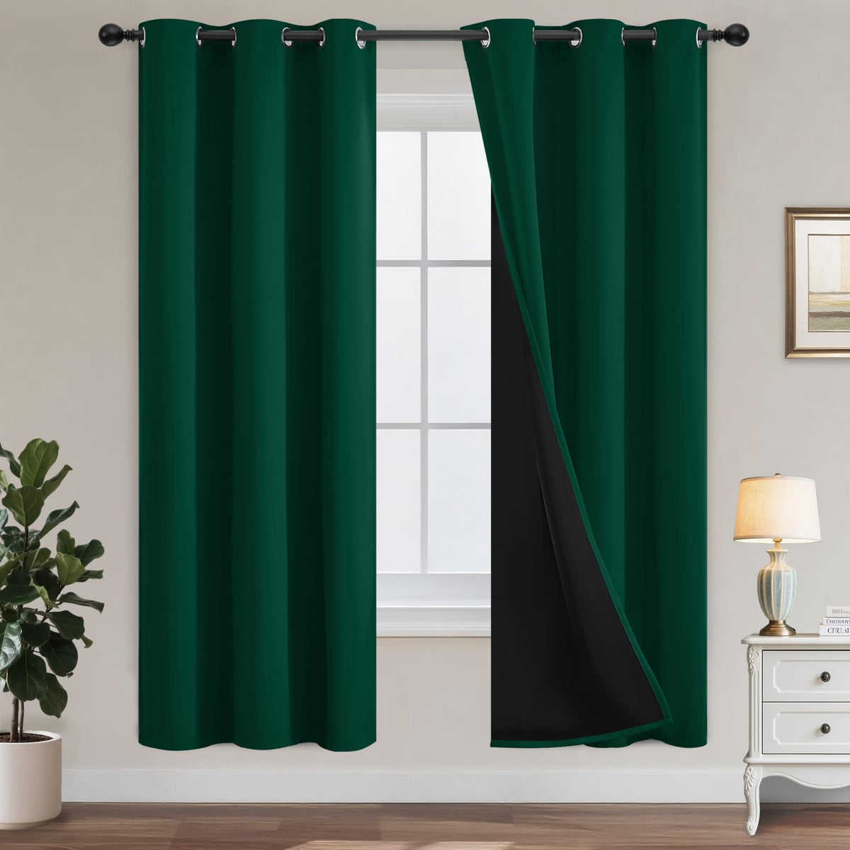 Yakamok Burgundy Red Blackout Curtains 84 inches Long for Bedroom 38" Wide