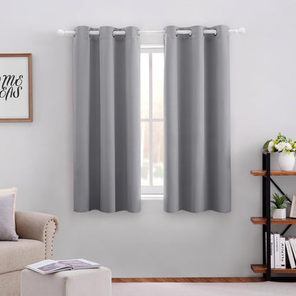 HOMEIDEAS Blackout Curtains for Bedroom 52 X 84 Inch Long 2 Panels Set Light Grey/Gray Room Darkening Curtains/Drapes, Soundproof Thermal Grommet Window Curtains for Living Room