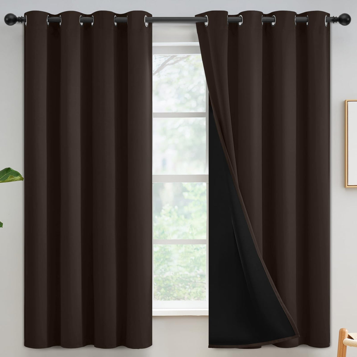 Yakamok Burgundy Red Blackout Curtains 84 inches Long for Bedroom 38" Wide