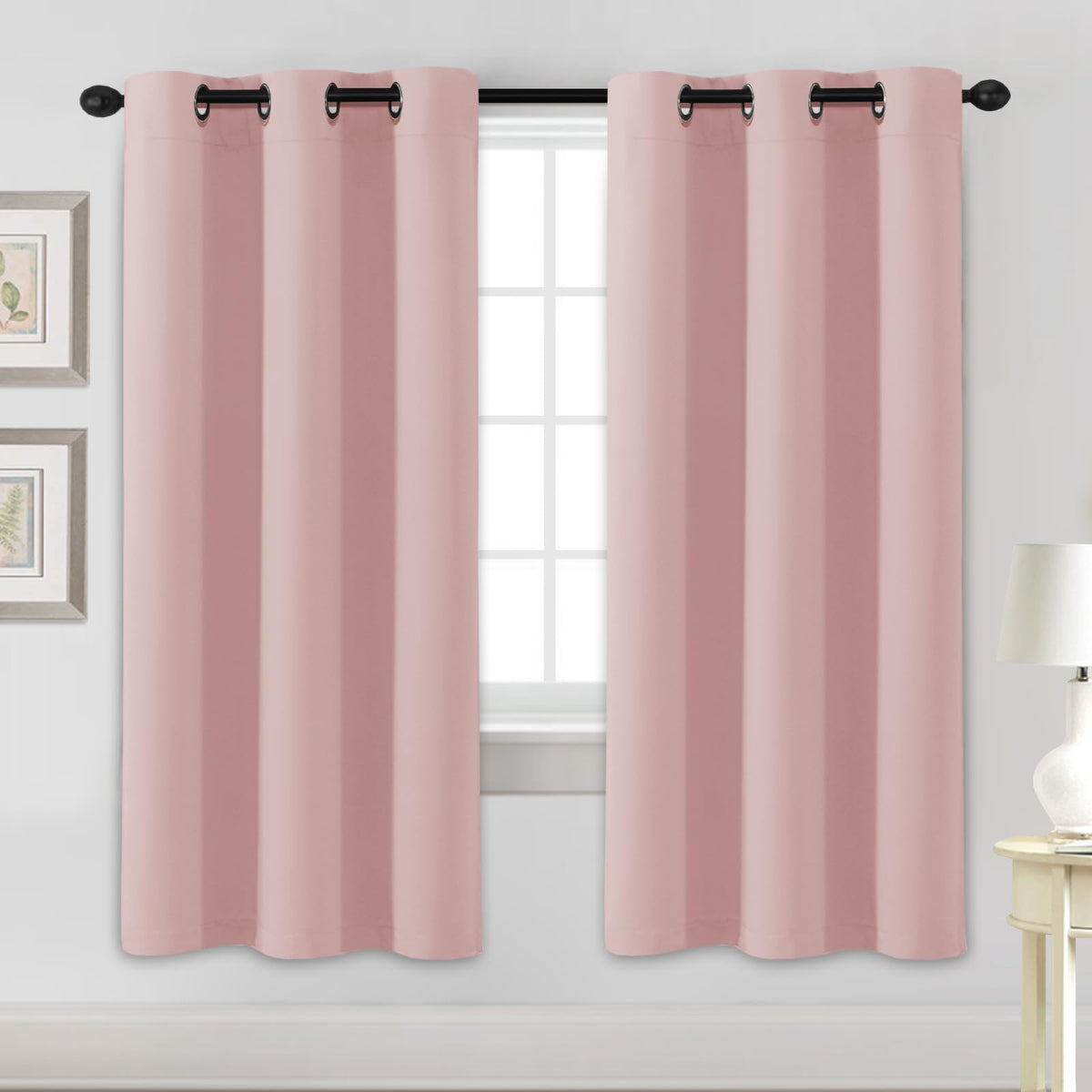 H.VERSAILTEX Blackout Curtains for Bedroom Thermal Insulated Room Darkening Living Room Curtains 63 Inch Long Grommet Privacy Protection Window Curtain Panels/Drapes for Nursery,2 Panels,Ivory/Cream