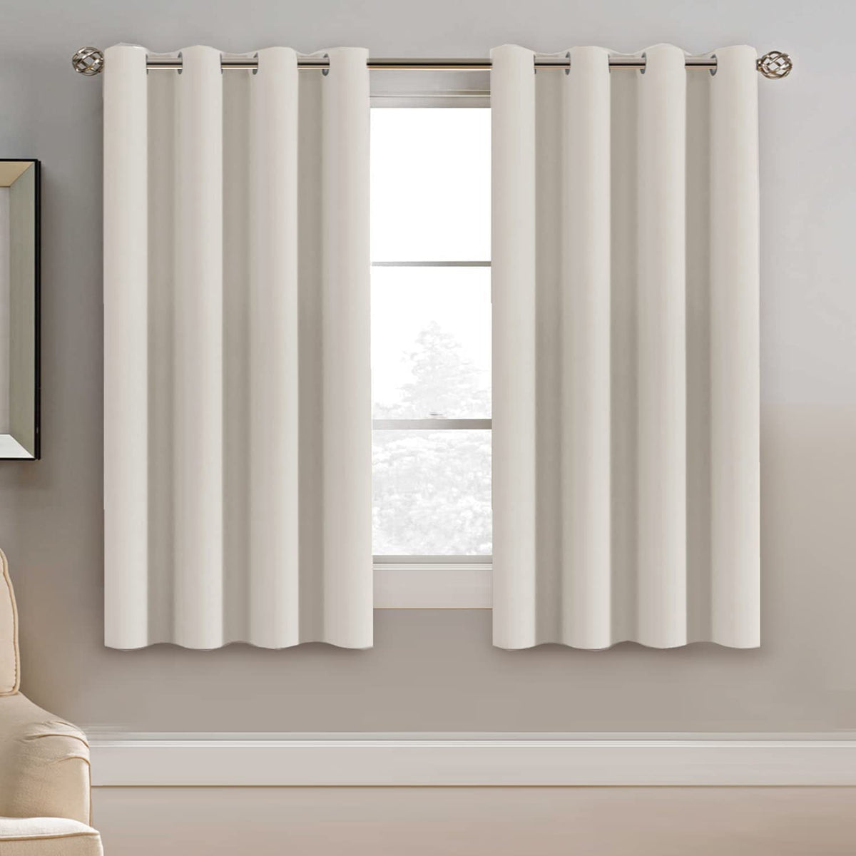 H.VERSAILTEX 100% Blackout Curtains for Bedroom Black Out Curtains 96 inch Thermal Insulated Long Blackout Curtains for Living Room, Energy Saving Curtains for Patio Door Grommet (1 Panel, Jet Black)