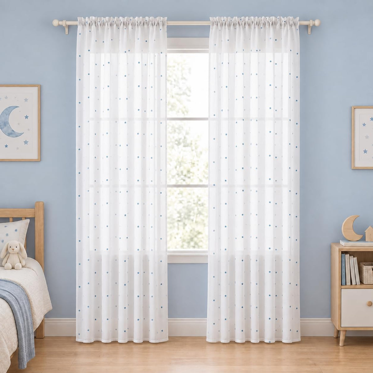 Deconovo Light Filtering Sheer Curtains 72 Inches Long for Living Room