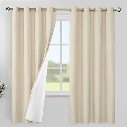 YoungsTex Black Blackout Curtains for Bedroom, Thermal Drapes Heat Blocking