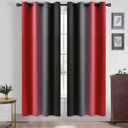 Yakamok Ombre Curtains Blue and Greyish White for Living Room,52Wx84L