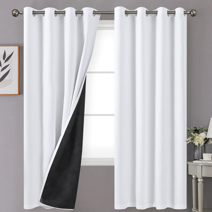 YoungsTex Black Blackout Curtains for Bedroom, Thermal Drapes Heat Blocking