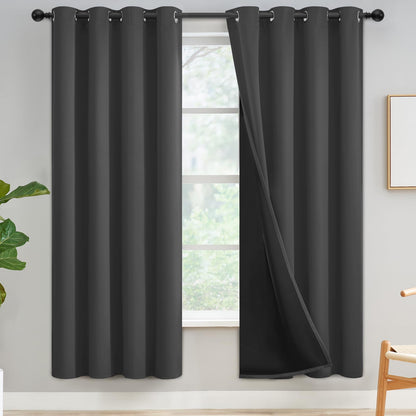 Yakamok Burgundy Red Blackout Curtains 84 inches Long for Bedroom 38" Wide