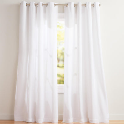 Exclusive Home Loha Linen Grommet Top Curtain Panel Pair, 84"x54", Winter White