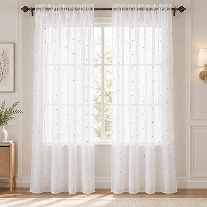 Deconovo Light Filtering Sheer Curtains 72 Inches Long for Living Room