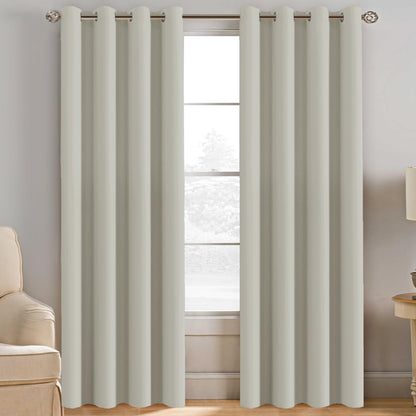 H.VERSAILTEX 100% Blackout Curtains for Bedroom Black Out Curtains 96 inch Thermal Insulated Long Blackout Curtains for Living Room, Energy Saving Curtains for Patio Door Grommet (1 Panel, Jet Black)
