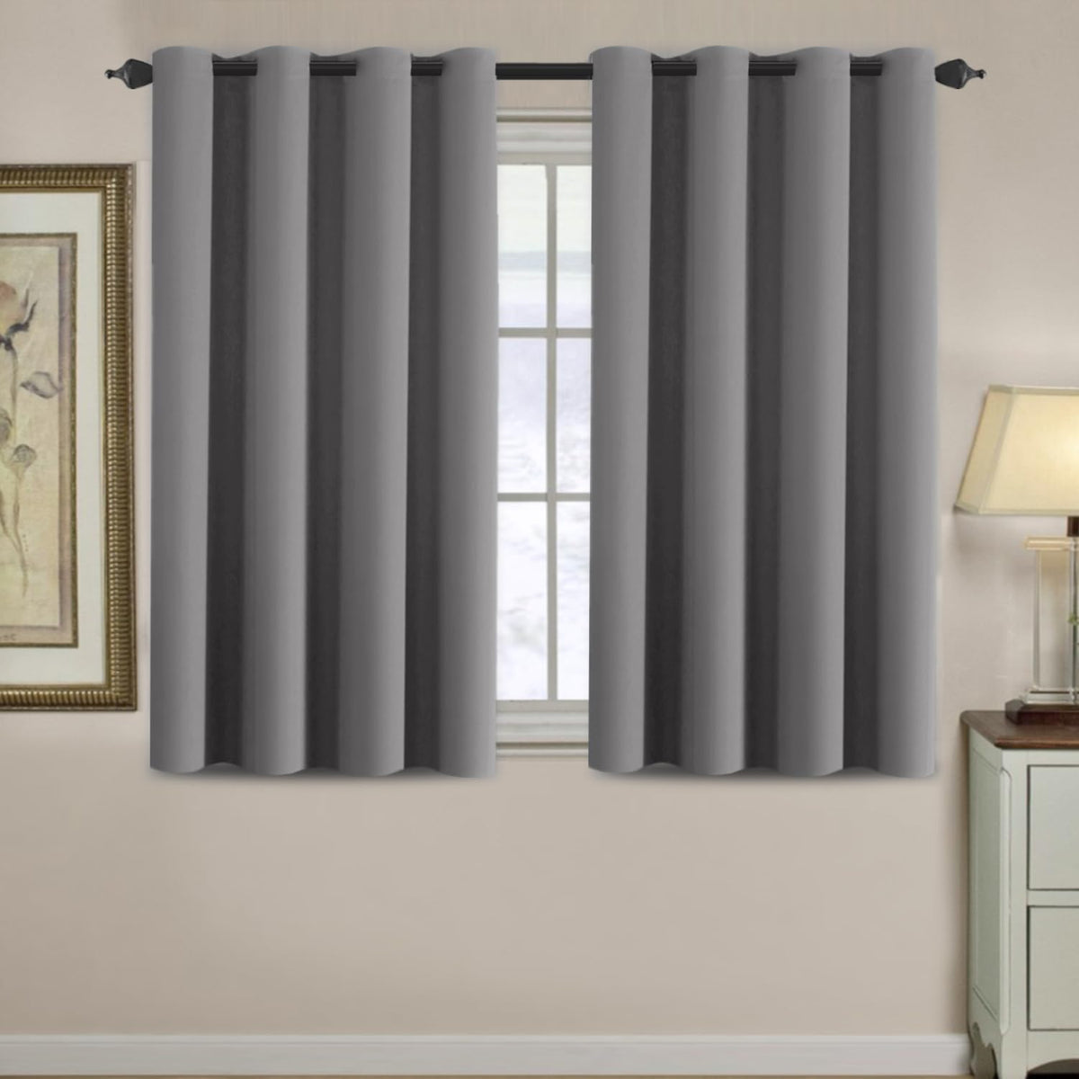 H.VERSAILTEX 100% Blackout Curtains for Bedroom Black Out Curtains 96 inch Thermal Insulated Long Blackout Curtains for Living Room, Energy Saving Curtains for Patio Door Grommet (1 Panel, Jet Black)