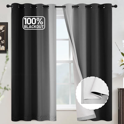 COSVIYA Grommet Room Darkening Ombre Purple Curtains W52xL63 inch