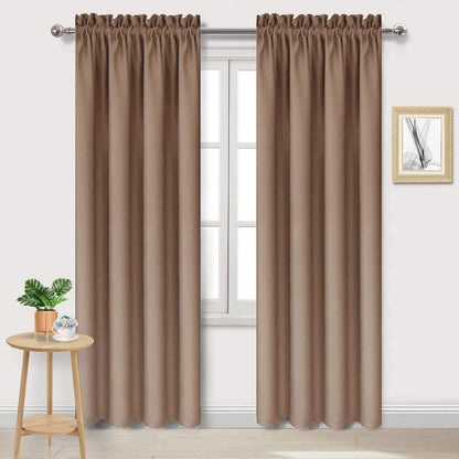 DWCN Blackout Curtains for Bedroom Living Room 42 x 63 Inch Long Black