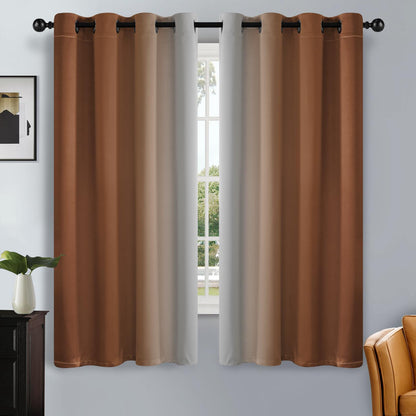 SimpleHome Ombre Black to Grey White Curtains for Living Room 52Wx84L