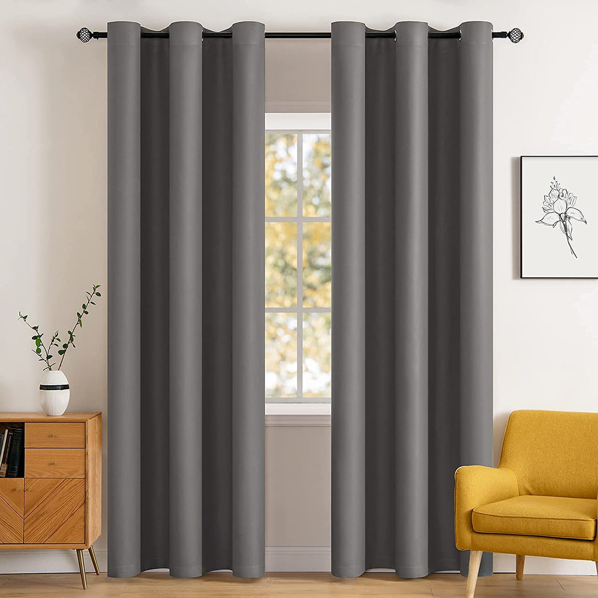 MIULEE Light Pink Blackout Bedroom Curtains Drapes 84 Inch Long 52"x84"