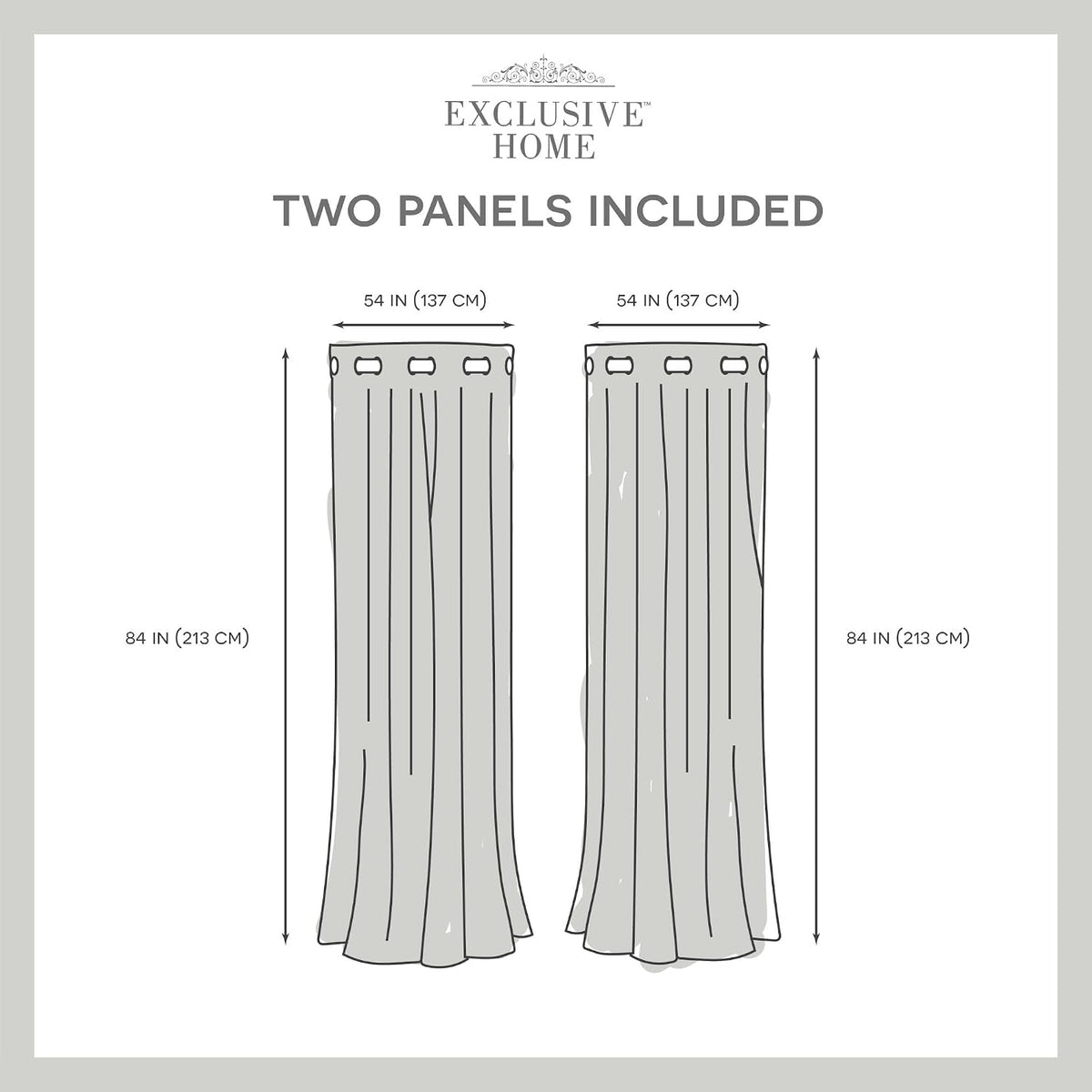 Exclusive Home Loha Linen Grommet Top Curtain Panel Pair, 84"x54", Winter White