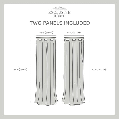 Exclusive Home Loha Linen Grommet Top Curtain Panel Pair, 84"x54", Winter White