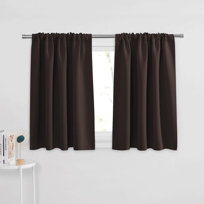 PONY DANCE Black Out Curtains 72 inch Long, Black, 2 Panels