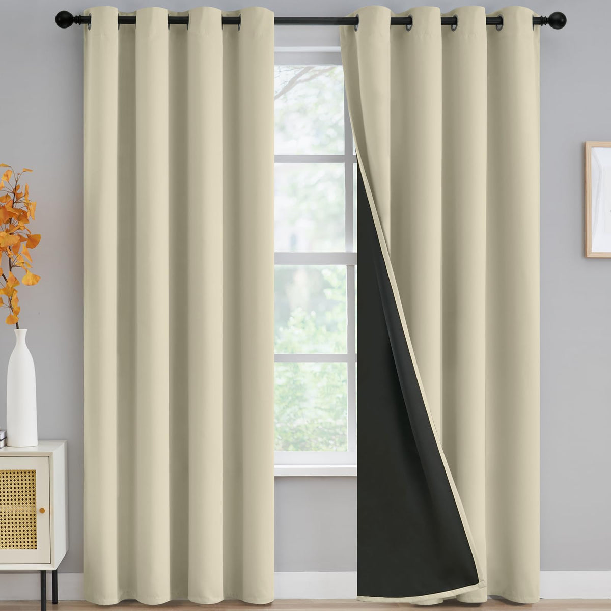 Yakamok Burgundy Red Blackout Curtains 84 inches Long for Bedroom 38" Wide